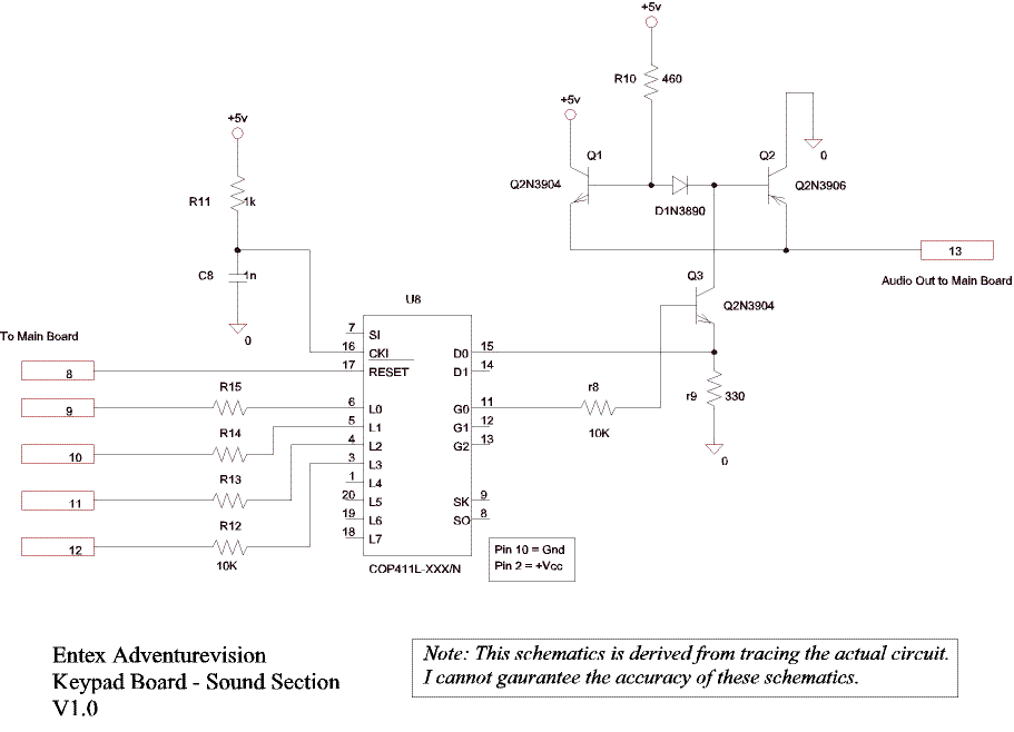 Schematics for sound circuit